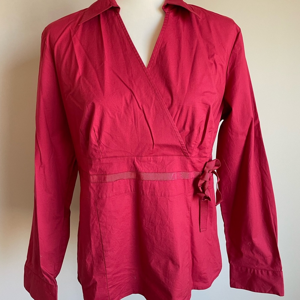Loft LS Cranberry Blouse Sz 12